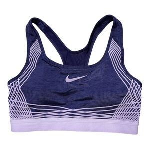 Dark Plum Purple Nike Pro Dri-Fit Hyper Classic Padded Racerback Sports Bra